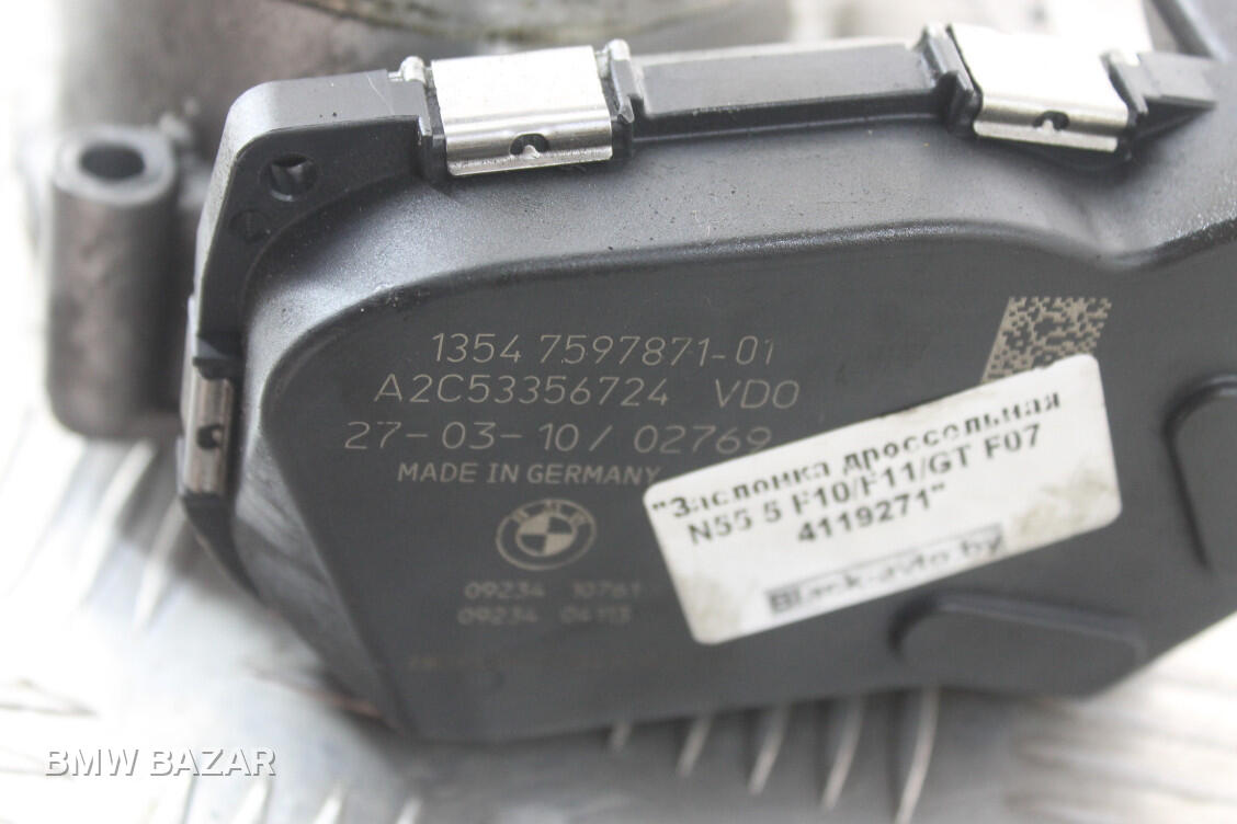 Дроссельная заслонка BMW 5 F10/F11 2010 7597871, фото 3